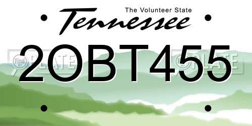 2OBT455 Tennessee License Plate