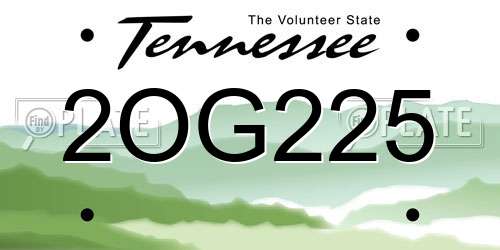 2OG225 Tennessee License Plate