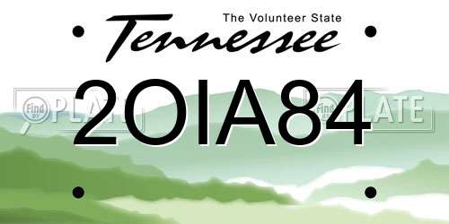 2OIA84 Tennessee License Plate