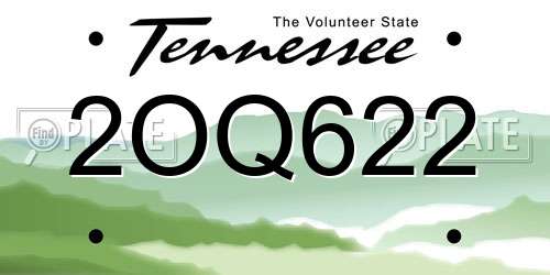 2OQ622 Tennessee License Plate