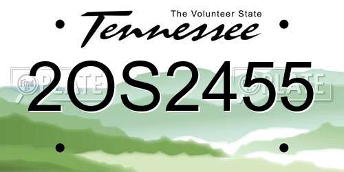 2OS2455 Tennessee License Plate