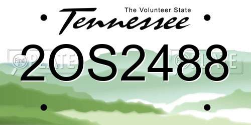 2OS2488 Tennessee License Plate