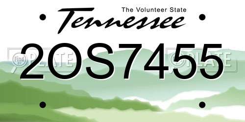 2OS7455 Tennessee License Plate
