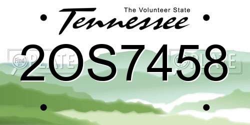 2OS7458 Tennessee License Plate