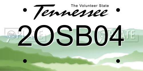 2OSB04 Tennessee License Plate
