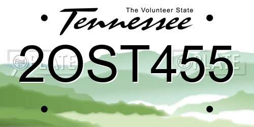 2OST455 Tennessee License Plate
