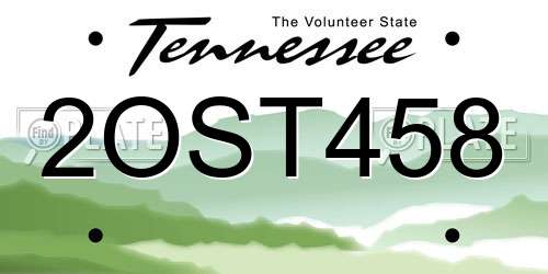 2OST458 Tennessee License Plate