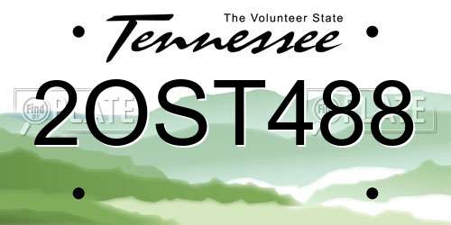 2OST488 Tennessee License Plate