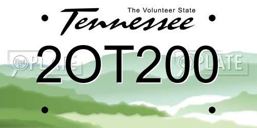 2OT200 Tennessee License Plate
