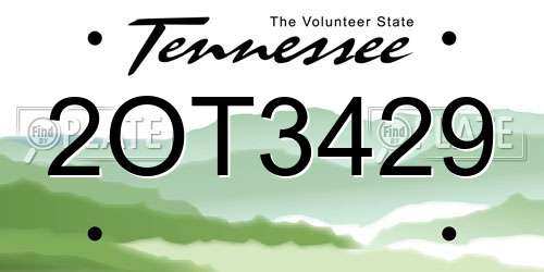 2OT3429 Tennessee License Plate