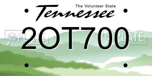 2OT700 Tennessee License Plate