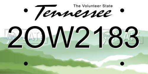 2OW2183 Tennessee License Plate