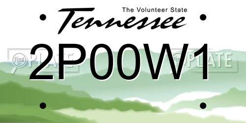 2P00W1 Tennessee License Plate