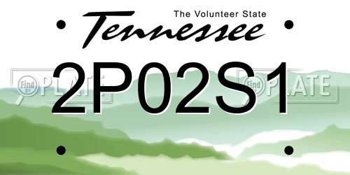 2P02S1 Tennessee License Plate