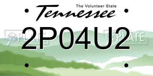 2P04U2 Tennessee License Plate