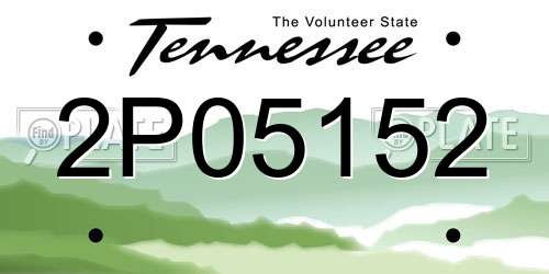 2P05152 Tennessee License Plate