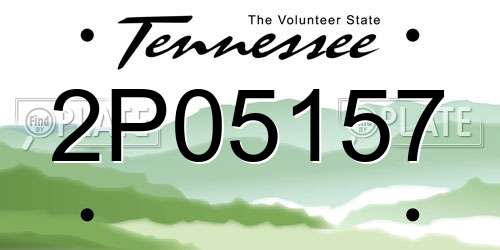 2P05157 Tennessee License Plate