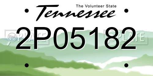 2P05182 Tennessee License Plate