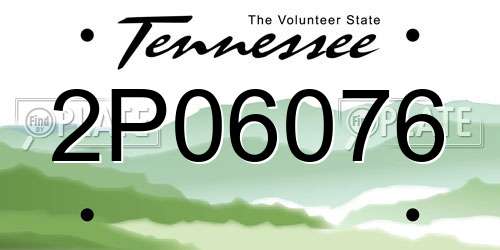 2P06076 Tennessee License Plate