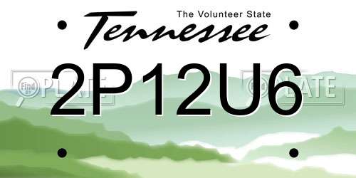 2P12U6 Tennessee License Plate