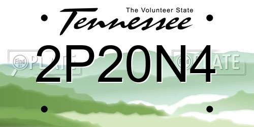 2P20N4 Tennessee License Plate