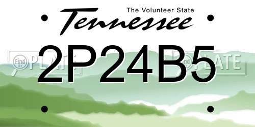 2P24B5 Tennessee License Plate