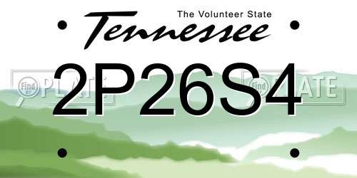 2P26S4 Tennessee License Plate