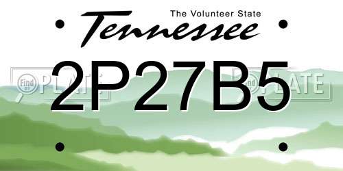 2P27B5 Tennessee License Plate