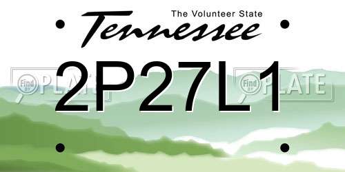 2P27L1 Tennessee License Plate