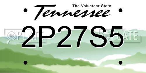 2P27S5 Tennessee License Plate