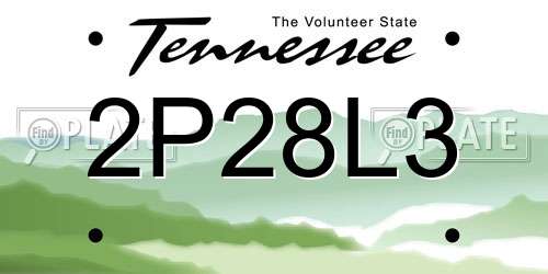 2P28L3 Tennessee License Plate