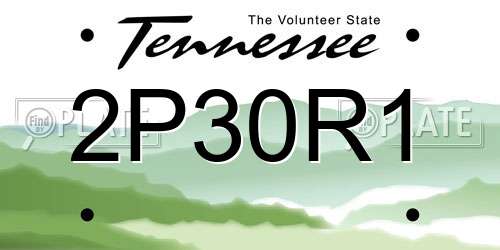 2P30R1 Tennessee License Plate