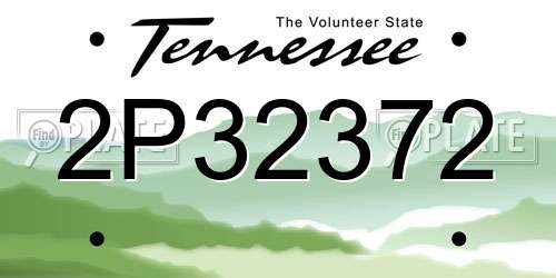 2P32372 Tennessee License Plate