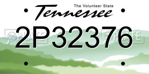2P32376 Tennessee License Plate