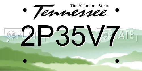 2P35V7 Tennessee License Plate