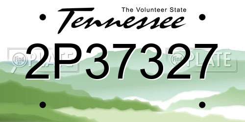 2P37327 Tennessee License Plate