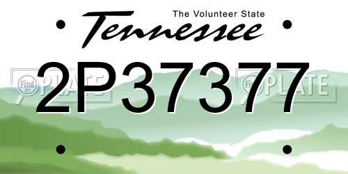 2P37377 Tennessee License Plate