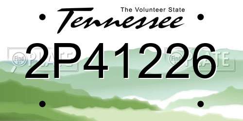 2P41226 Tennessee License Plate
