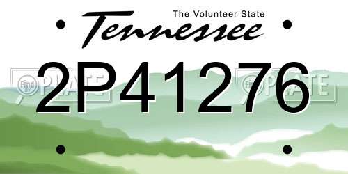 2P41276 Tennessee License Plate