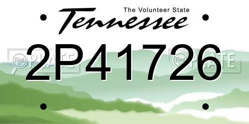 2P41726 Tennessee License Plate