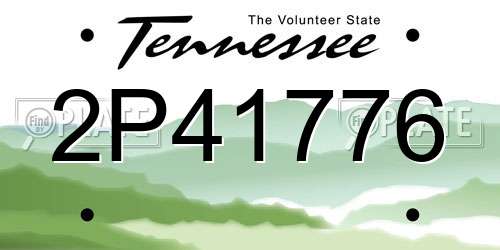 2P41776 Tennessee License Plate