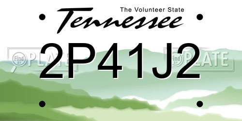 2P41J2 Tennessee License Plate