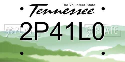 2P41L0 Tennessee License Plate
