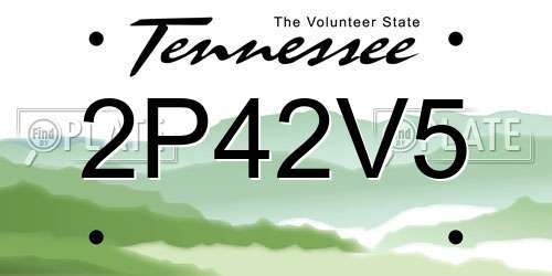 2P42V5 Tennessee License Plate