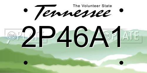 2P46A1 Tennessee License Plate