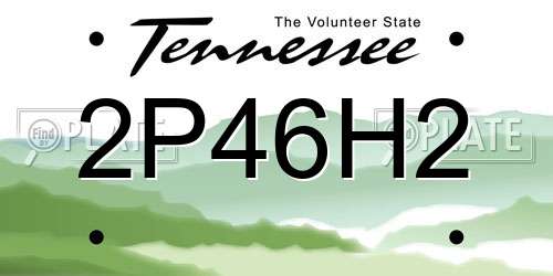 2P46H2 Tennessee License Plate