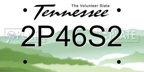 2P46S2 Tennessee License Plate