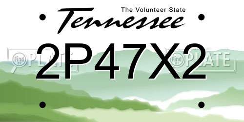 2P47X2 Tennessee License Plate