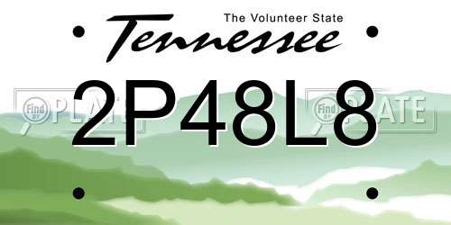 2P48L8 Tennessee License Plate
