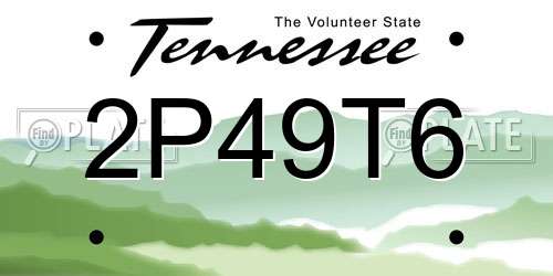 2P49T6 Tennessee License Plate